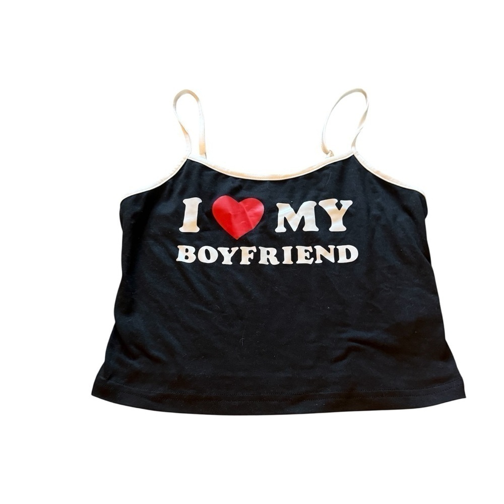 Black SHEIN “I Love My Boyfriend' Tank Top - Picture 3 of 7